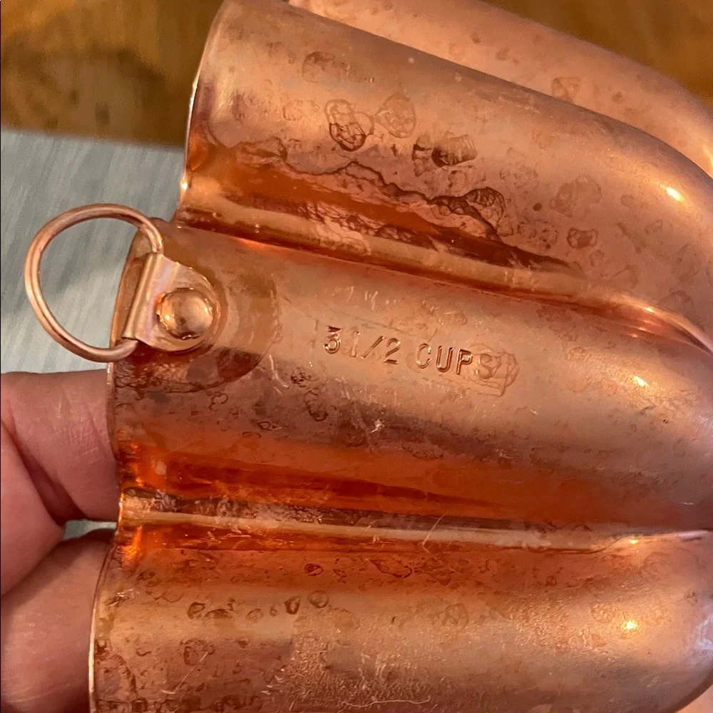 Vintage Copper Fluted Mold 3.5 Cup– Farmhouse Kitchen Décor